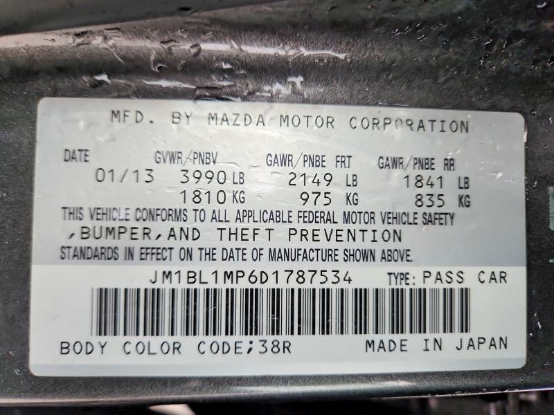 Продажа на аукционе авто 2013 Mazda 3, vin: JM1BL1MP6D1787534, номер лота: 52433096