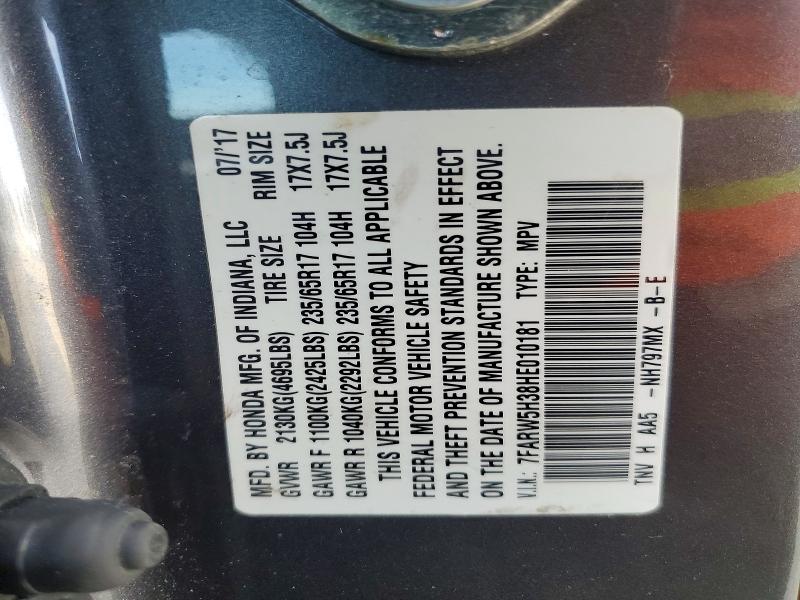 52921736 :رقم المزاد ، 7FARW5H38HE010181 vin ، 2017 Honda Cr-v مزاد بيع