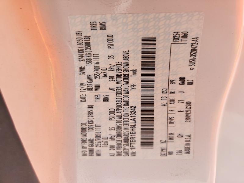 2020 Ford Ranger მანქანა იყიდება აუქციონზე, vin: 1FTER1EH6LLA13242, აუქციონის ნომერი: 54169216