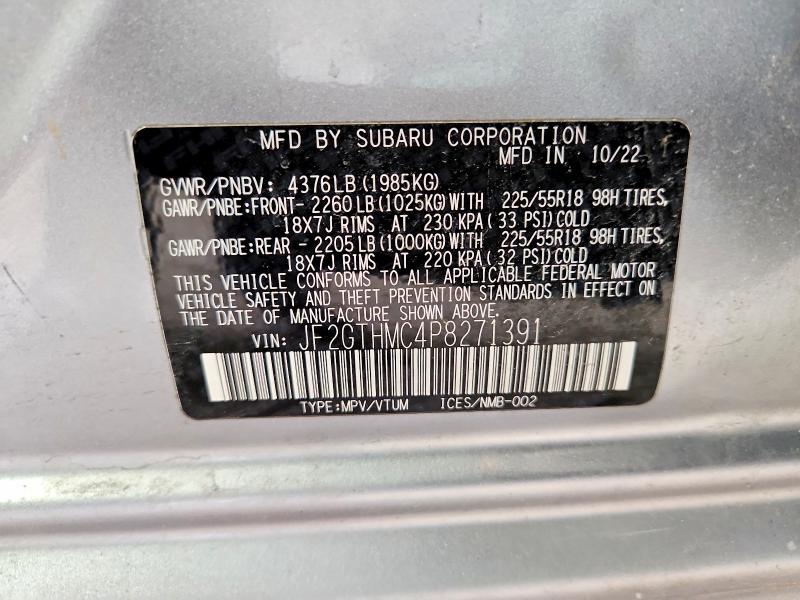 Продажа на аукционе авто 2023 Subaru Crosstrek, vin: JF2GTHMC4P8271391, номер лота: 53017186