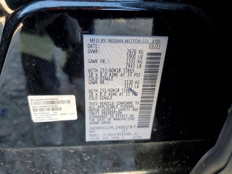 Продаж на аукціоні авто 2023 Nissan Pathfinder, vin: 5N1DR3CC2PC260287, номер лоту: 53837826