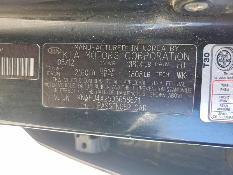 53091666 :رقم المزاد ، KNAFU4A25D5658621 vin ، 2013 Kia Forte مزاد بيع