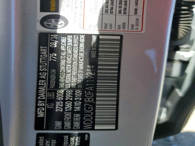 Продаж на аукціоні авто 2015 Mercedes-benz S, vin: WDDUG7JB0FA119214, номер лоту: 54823326