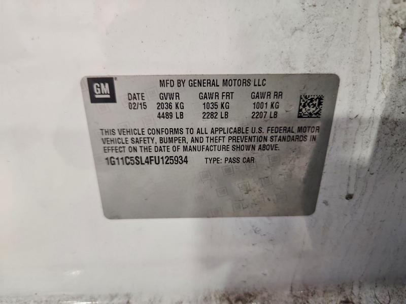 Продаж на аукціоні авто 2015 Chevrolet Malibu, vin: 1G11C5SL4FU125934, номер лоту: 52849776