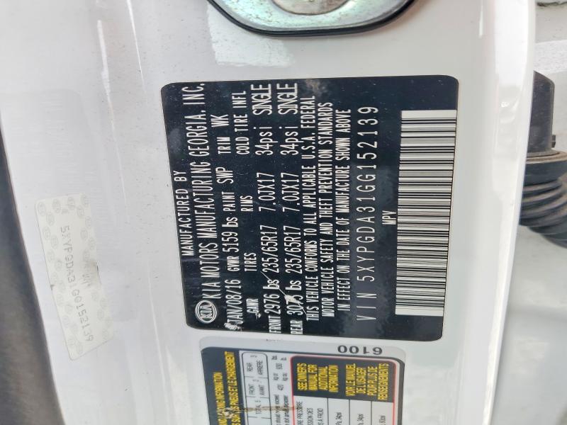 Продаж на аукціоні авто 2016 Kia Sorento, vin: 5XYPGDA31GG152139, номер лоту: 54758936
