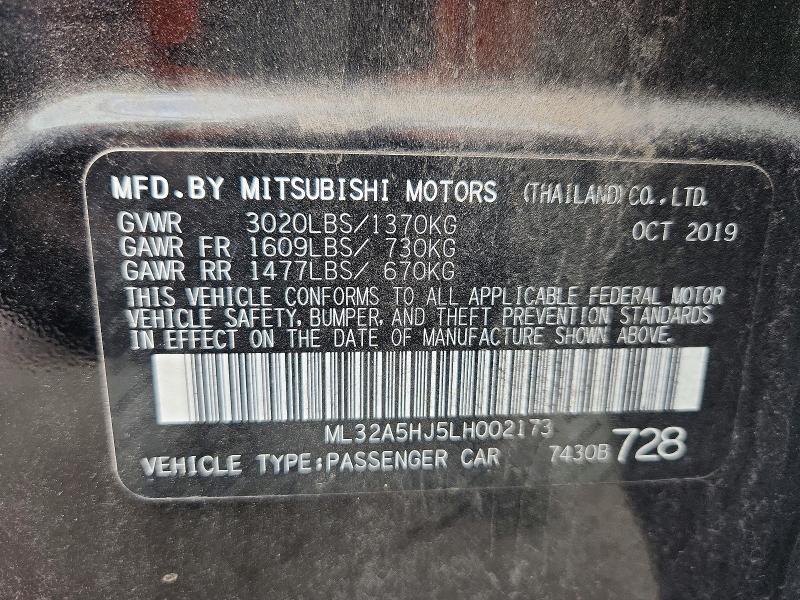 Продаж на аукціоні авто 2020 Mitsubishi Mirage, vin: ML32A5HJ5LH002173, номер лоту: 52349906