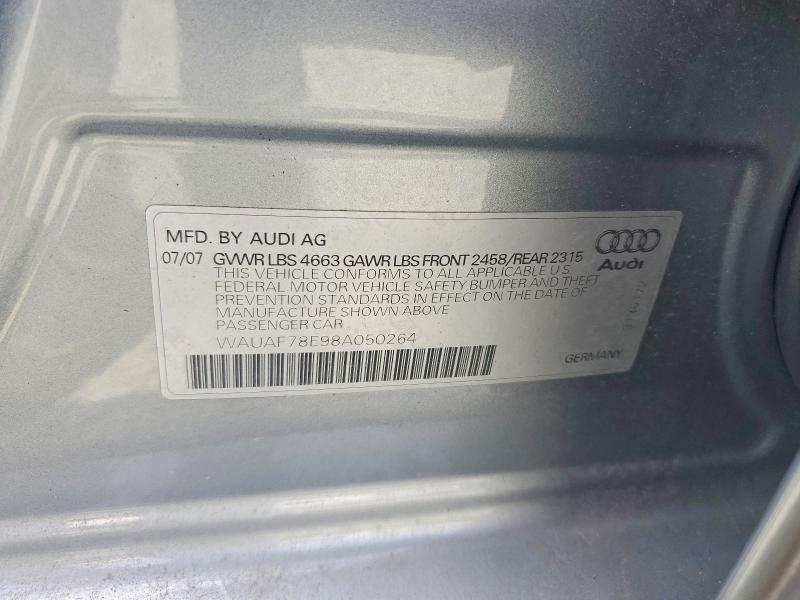 Aukcja sprzedaży 2009 Audi A4, vin: WAUAF78E98A050264, numer aukcji: 55543726