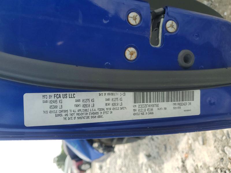 Продаж на аукціоні авто 2019 Dodge Challenger, vin: 2C3CDZBTXKH587582, номер лоту: 52738856
