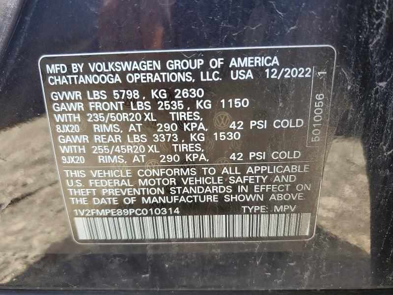 2023 Volkswagen Id.4 მანქანა იყიდება აუქციონზე, vin: 1V2FMPE89PC010314, აუქციონის ნომერი: 55225146