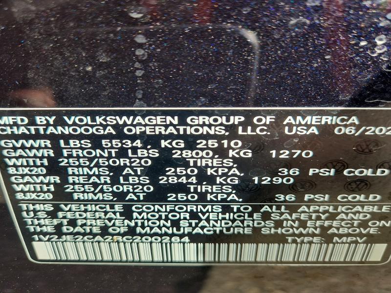 Продаж на аукціоні авто 2024 Volkswagen Atlas Cross Sport, vin: 1V2JE2CA2RC200264, номер лоту: 53848996
