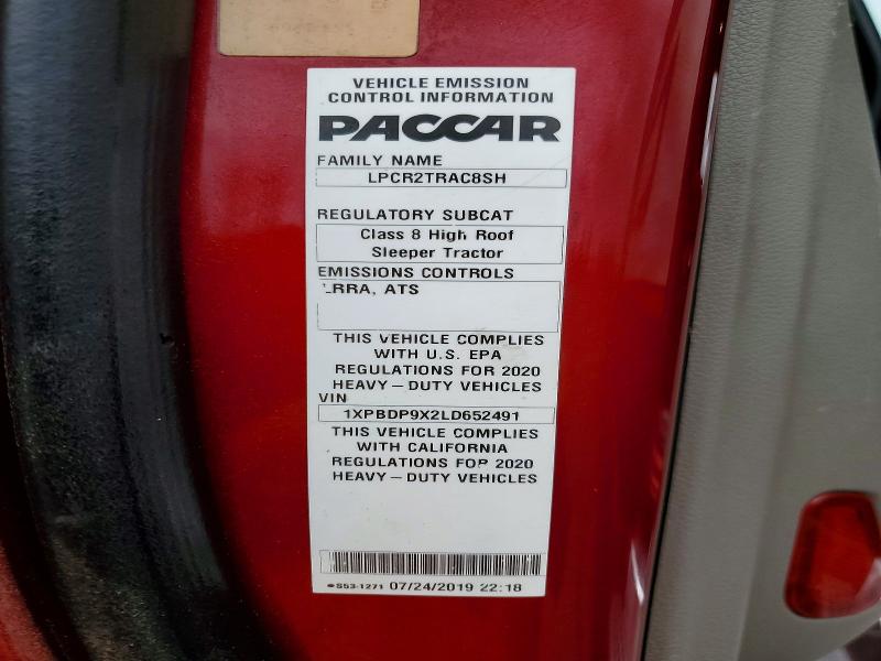 2020 Peterbilt 579 მანქანა იყიდება აუქციონზე, vin: 1XPBDP9X2LD652491, აუქციონის ნომერი: 55068556