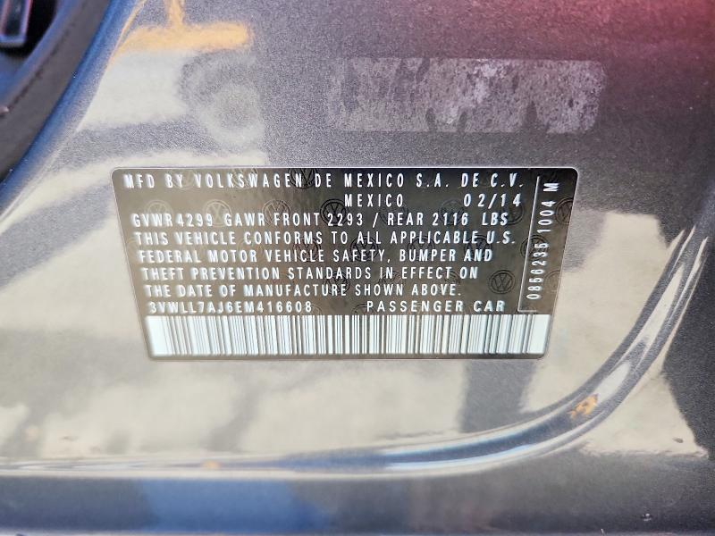 53283006 :رقم المزاد ، 3VWLL7AJ6EM416608 vin ، 2014 Volkswagen Jetta مزاد بيع