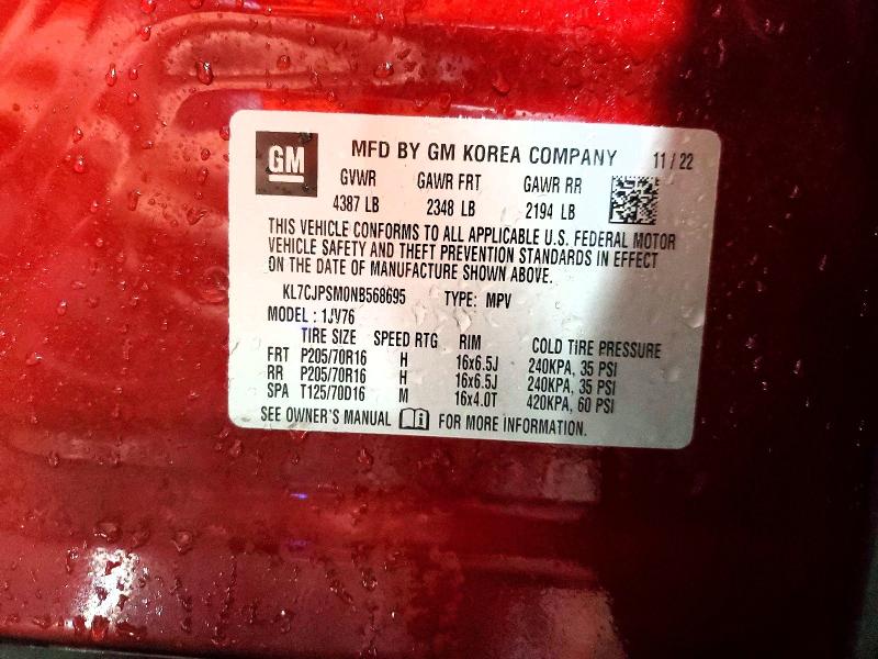 Продажа на аукционе авто 2022 Chevrolet Trax, vin: KL7CJPSM0NB568695, номер лота: 54830646