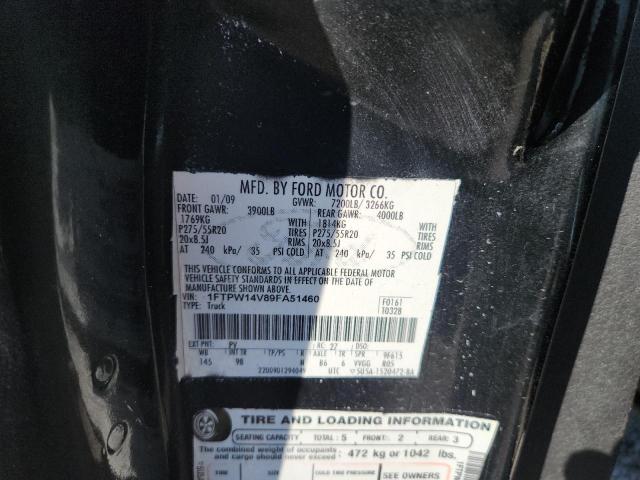50985006 :رقم المزاد ، 1FTPW14V89FA51460 vin ، 2009 Ford F150 مزاد بيع