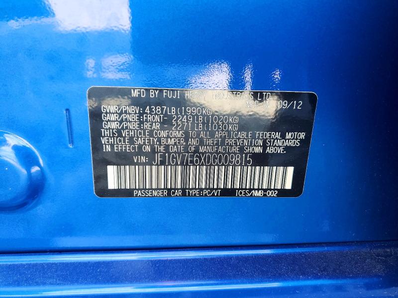 Aukcja sprzedaży 2013 Subaru Impreza, vin: JF1GV7E6XDG009815, numer aukcji: 54065356
