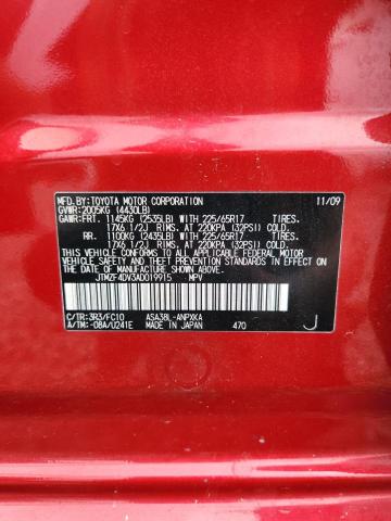 Aukcja sprzedaży 2010 Toyota Rav4, vin: JTMZF4DV3AD019915, numer aukcji: 51996056