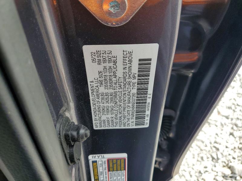 Продаж на аукціоні авто 2022 Honda Cr-v, vin: 7FARW2H84NE027260, номер лоту: 53538176