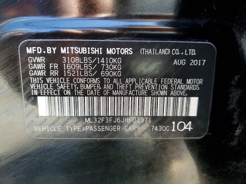 Продаж на аукціоні авто 2018 Mitsubishi Mirage, vin: ML32F3FJ6JHF03971, номер лоту: 52568746