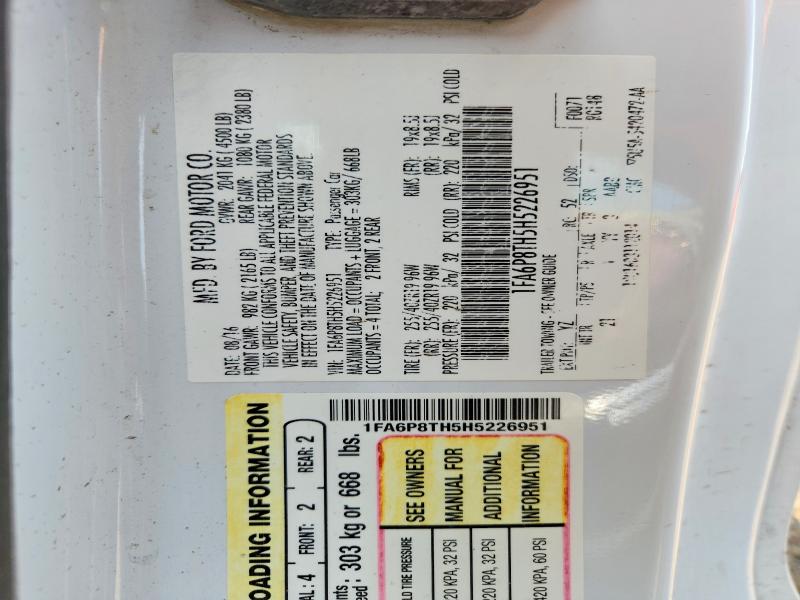 Продажа на аукционе авто 2017 Ford Mustang, vin: 1FA6P8TH5H5226951, номер лота: 53056706