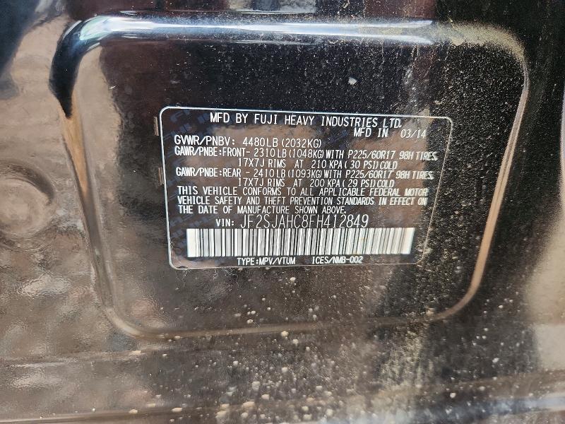 Продажа на аукционе авто 2015 Subaru Forester, vin: JF2SJAHC8FH412849, номер лота: 55282116
