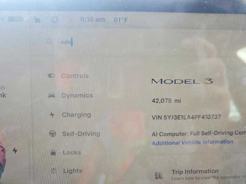 2023 Tesla Model 3 მანქანა იყიდება აუქციონზე, vin: 5YJ3E1EA4PF410737, აუქციონის ნომერი: 55355046