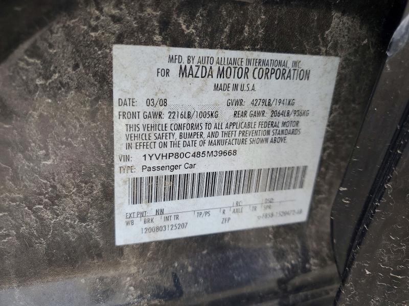 Aukcja sprzedaży 2008 Mazda 6, vin: 1YVHP80C485M39668, numer aukcji: 53732826