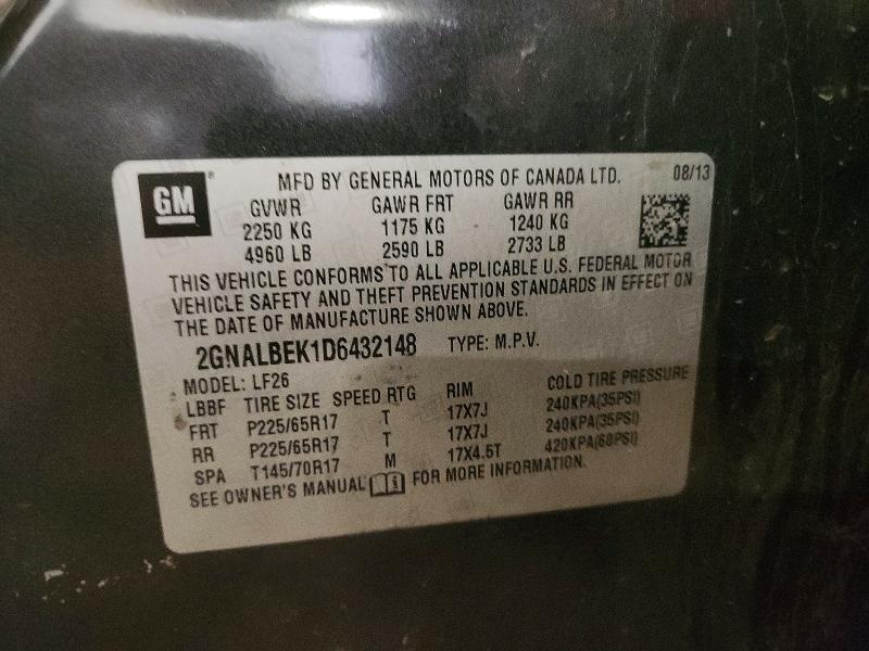 Продаж на аукціоні авто 2013 Chevrolet Equinox, vin: 2GNALBEK1D6432148, номер лоту: 48548076