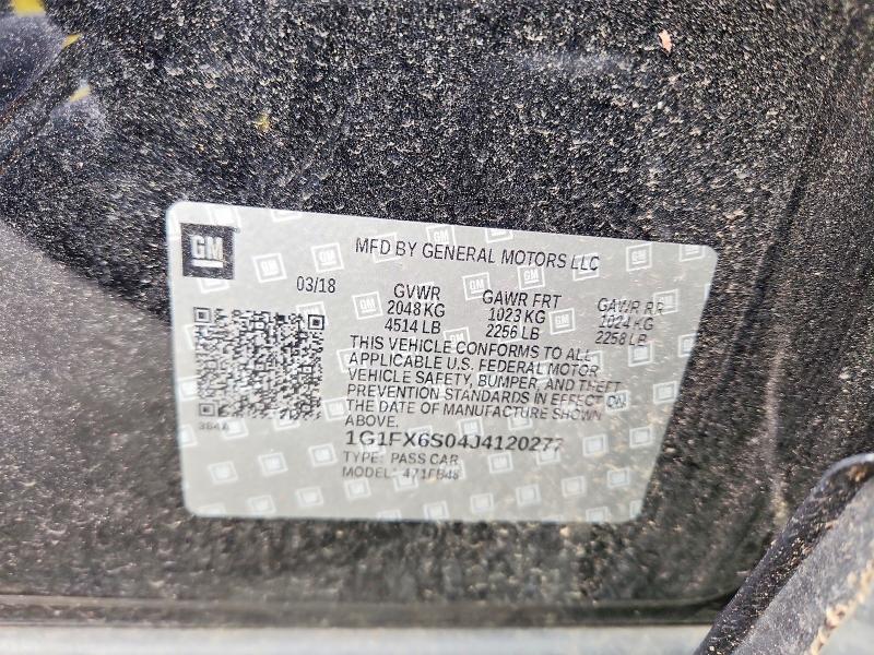 2018 Chevrolet Bolt Ev მანქანა იყიდება აუქციონზე, vin: 1G1FX6S04J4120277, აუქციონის ნომერი: 52243076