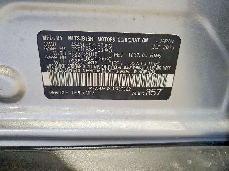 Продаж на аукціоні авто 2026 Mitsubishi Outlander Sport, vin: JA4ARUAU6TU000322, номер лоту: 54850876