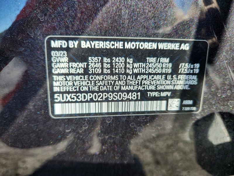52320966 :رقم المزاد ، 5UX53DP02P9S09481 vin ، 2023 Bmw X3 مزاد بيع