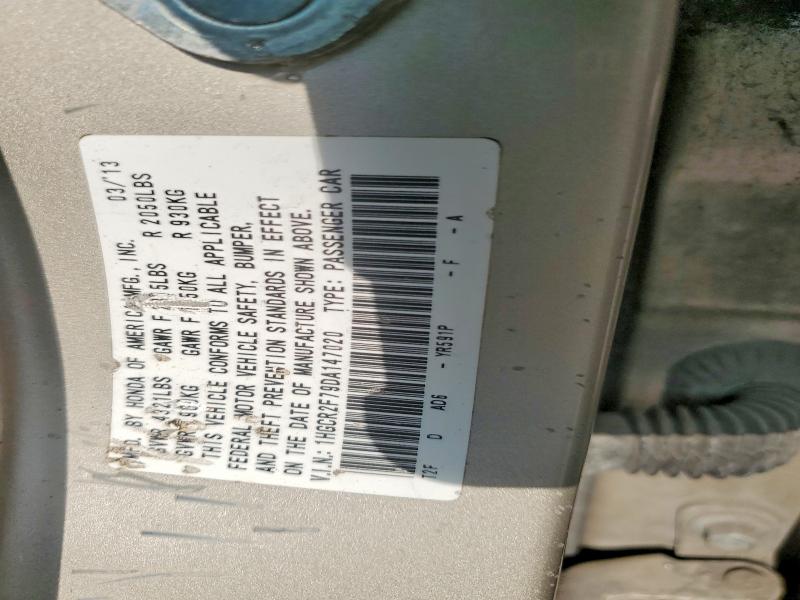 2013 Honda Accord მანქანა იყიდება აუქციონზე, vin: 1HGCR2F79DA147020, აუქციონის ნომერი: 53229506