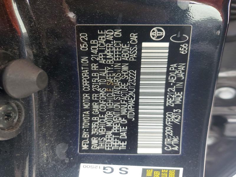 Продаж на аукціоні авто 2021 Toyota Corolla, vin: JTDVPMAE2MJ123222, номер лоту: 54630336