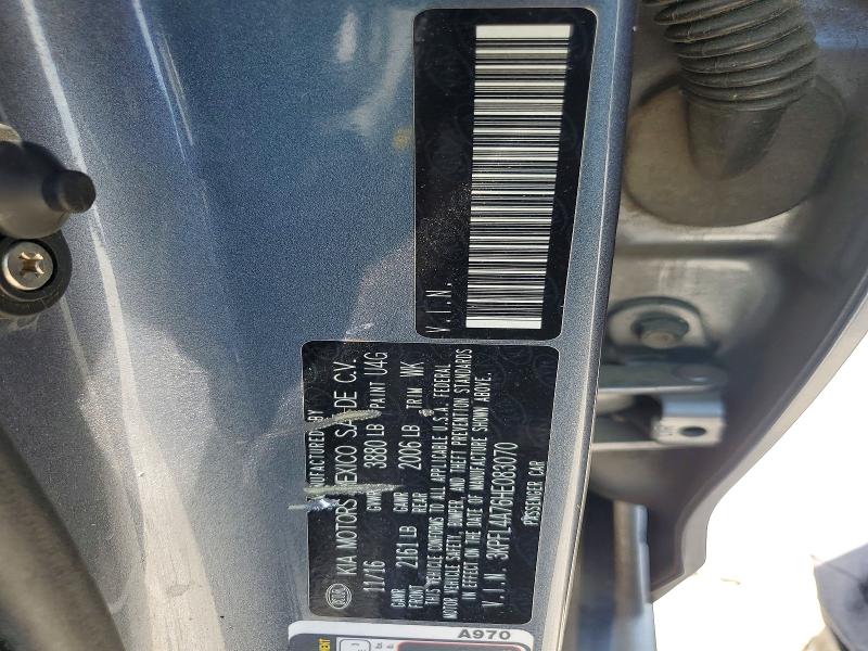 2017 Kia Forte მანქანა იყიდება აუქციონზე, vin: 3KPFL4A76HE083070, აუქციონის ნომერი: 54629316