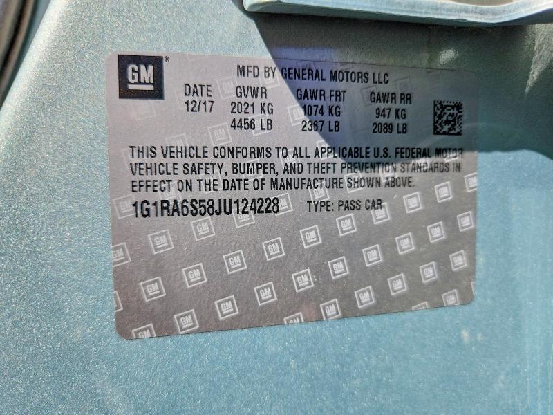 Продажа на аукционе авто 2018 Chevrolet Volt, vin: 1G1RA6S58JU124228, номер лота: 53269566
