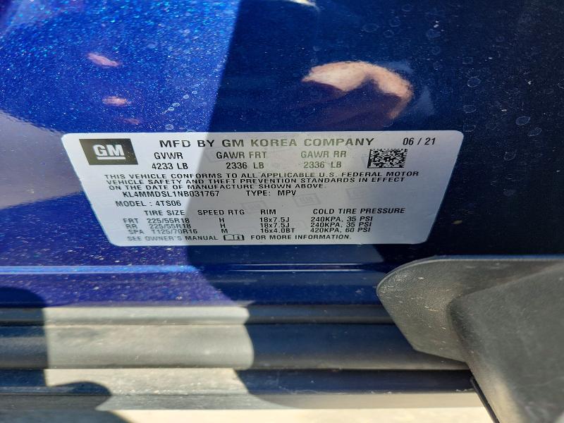Aukcja sprzedaży 2022 Buick Encore Gx, vin: KL4MMDSL1NB031767, numer aukcji: 52194276