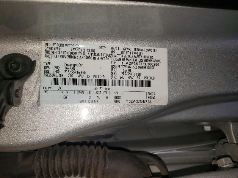 Продажа на аукционе авто 2014 Ford Focus, vin: 1FADP3K27EL300286, номер лота: 54895446