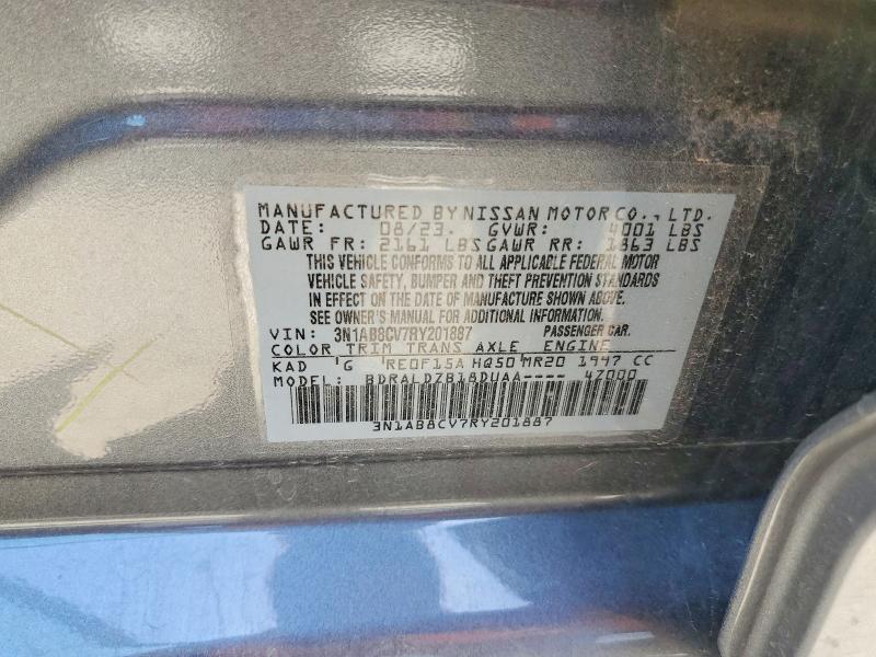 2024 Nissan Sentra მანქანა იყიდება აუქციონზე, vin: 3N1AB8CV7RY201887, აუქციონის ნომერი: 53317606