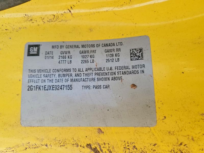 2014 Chevrolet Camaro მანქანა იყიდება აუქციონზე, vin: 2G1FK1EJXE9247155, აუქციონის ნომერი: 54666096