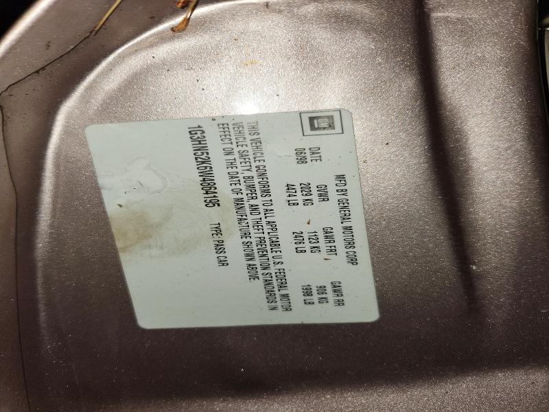 1998 Oldsmobile 88 მანქანა იყიდება აუქციონზე, vin: 1G3HN52K6W4864195, აუქციონის ნომერი: 52193906