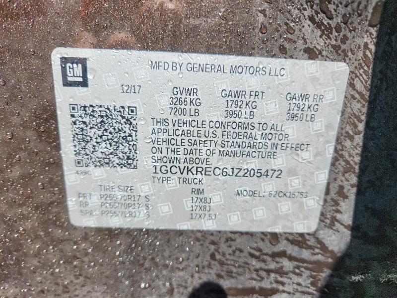 2018 Chevrolet Silverado მანქანა იყიდება აუქციონზე, vin: 1GCVKREC6JZ205472, აუქციონის ნომერი: 53057906