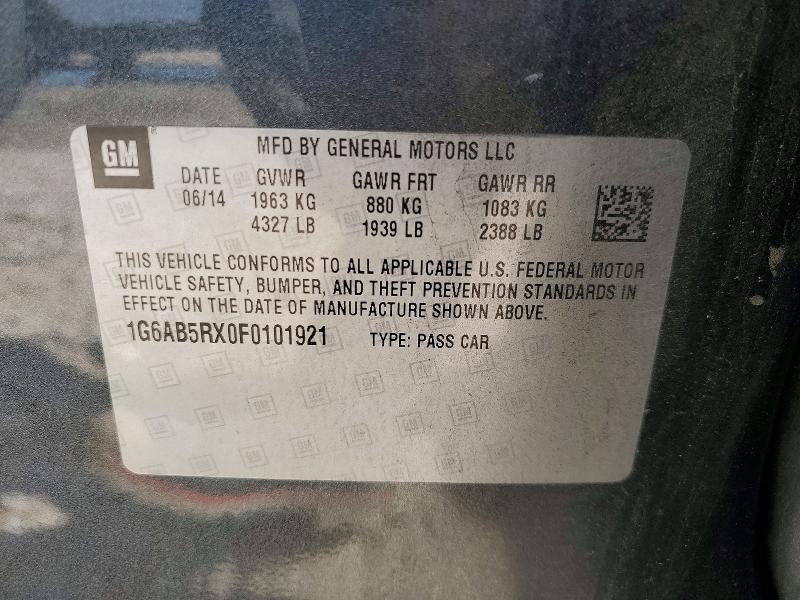 51906566 :رقم المزاد ، 1G6AB5RX0F0101921 vin ، 2015 Cadillac Ats مزاد بيع