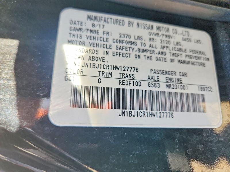 53730446 :رقم المزاد ، JN1BJ1CR1HW127776 vin ، 2017 Nissan Rogue Sport مزاد بيع