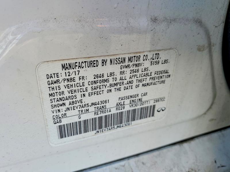 52699236 :رقم المزاد ، JN1EV7AR5JM443061 vin ، 2018 Infiniti Q50 مزاد بيع