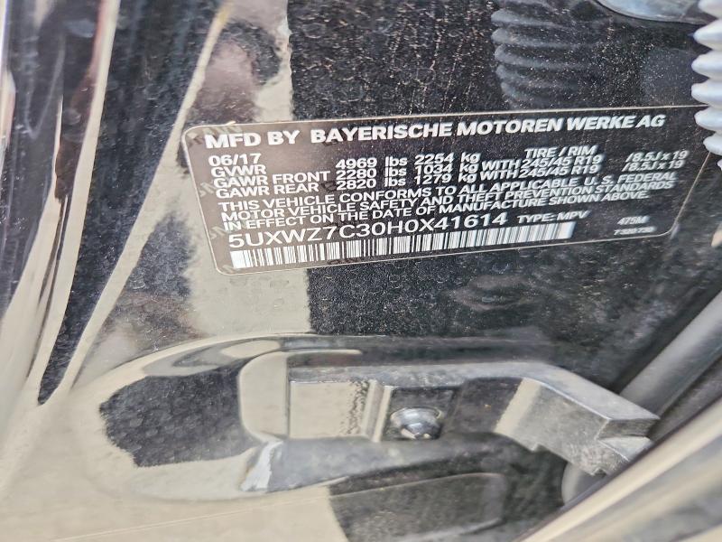 54211806 :رقم المزاد ، 5UXWZ7C30H0X41614 vin ، 2017 Bmw X3 مزاد بيع