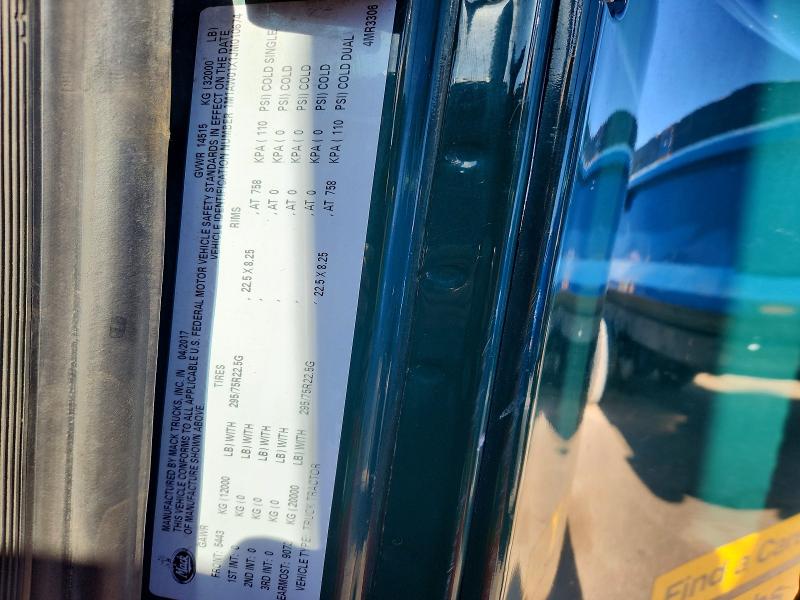 Продаж на аукціоні авто 2018 Mack Cxu613, vin: 1M1AW01X1JM010674, номер лоту: 52595366