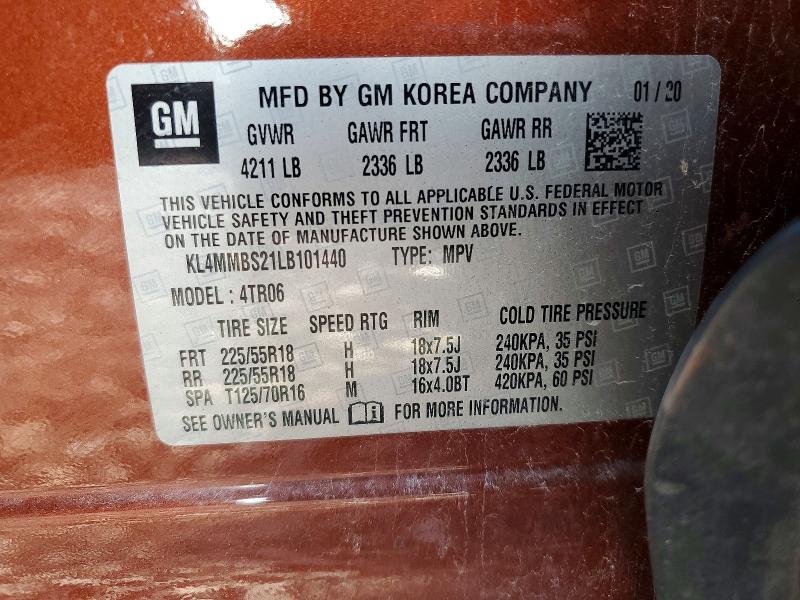 Aukcja sprzedaży 2020 Buick Encore Gx, vin: KL4MMBS21LB101440, numer aukcji: 53631016