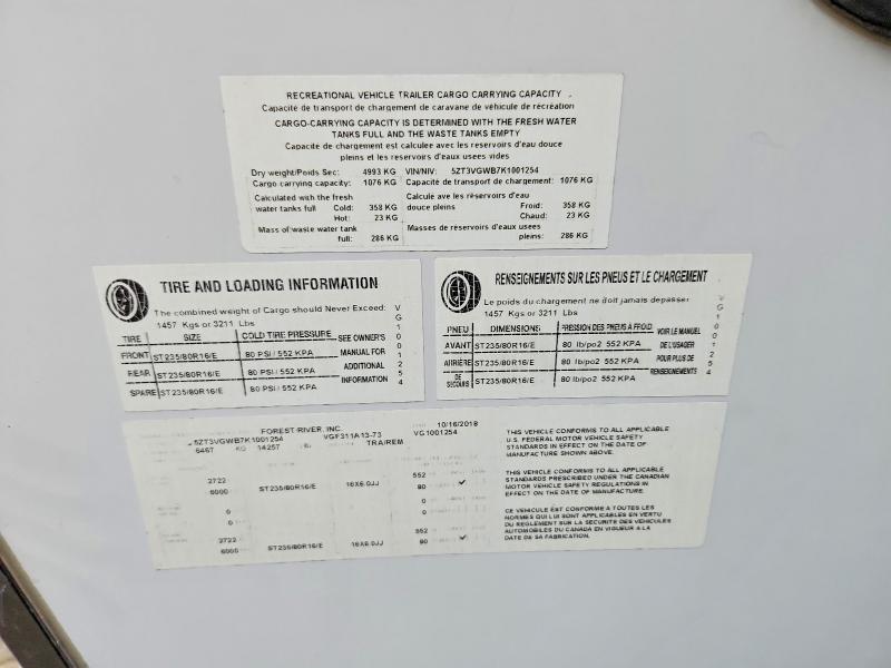 Aukcja sprzedaży 2019 Forest River Vengeance, vin: 5ZT3VGWB7K1001254, numer aukcji: 54830466