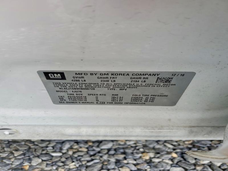 Aukcja sprzedaży 2017 Buick Encore, vin: KL4CJ1SB9HB098728, numer aukcji: 53984136