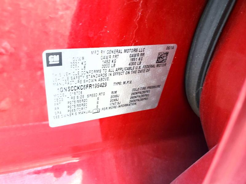 Aukcja sprzedaży 2015 Chevrolet Tahoe, vin: 1GNSCCKC6FR199429, numer aukcji: 53823586