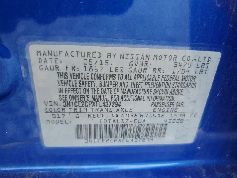 Продаж на аукціоні авто 2015 Nissan Versa Note, vin: 3N1CE2CPXFL437294, номер лоту: 55314556